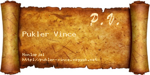 Pukler Vince névjegykártya